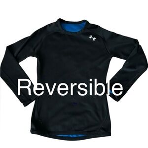 Under Armour Youth All Season Gear Reversible Black/Blue Long Sleeve Shirt